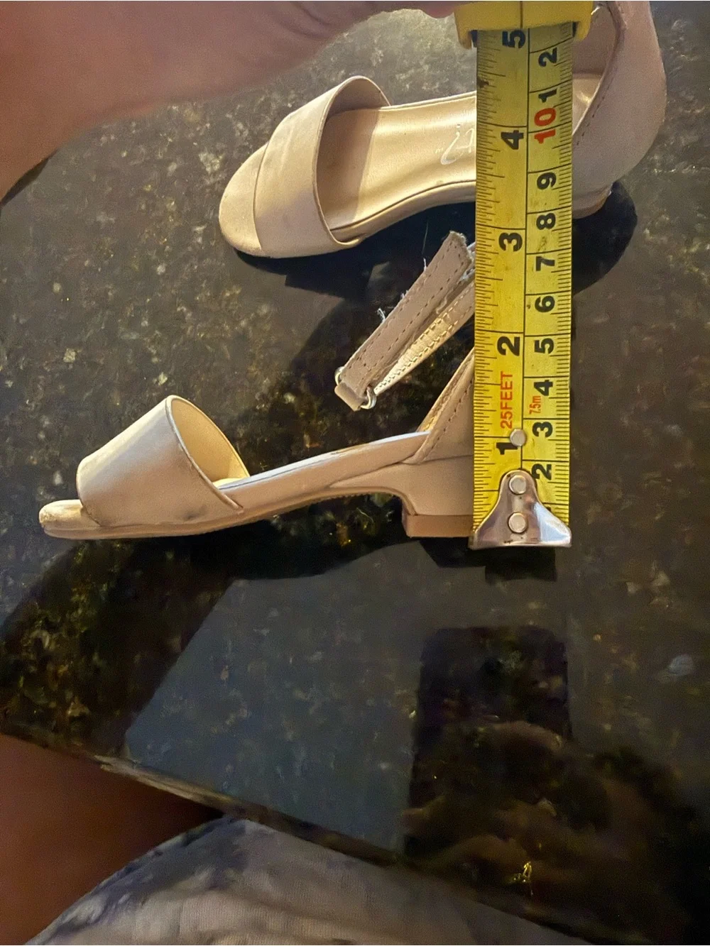 Baby Ankle-Strap Open-Toe Heels in Nude